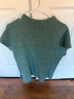 Staccato Heather Green Short-Sleeve Mock Neck Sweater